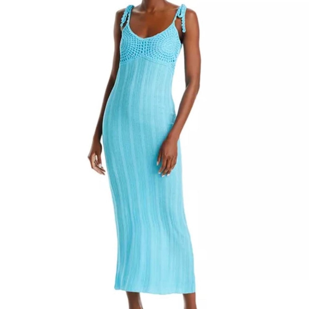 NWT Line and Dot Blue Crochet Maxi Dress